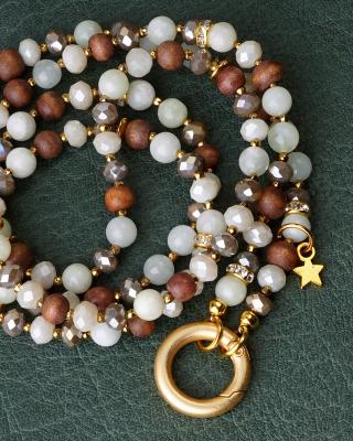Preview: Seren 88 GoldShiny, lange Edelstein Wechselkette